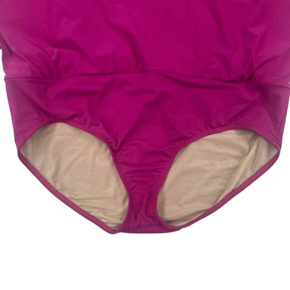 Lands’ End Women's Plus Size 18 Magenta Swim Skirt Built-In Brief Swim Bottoms - Picture 3 of 4